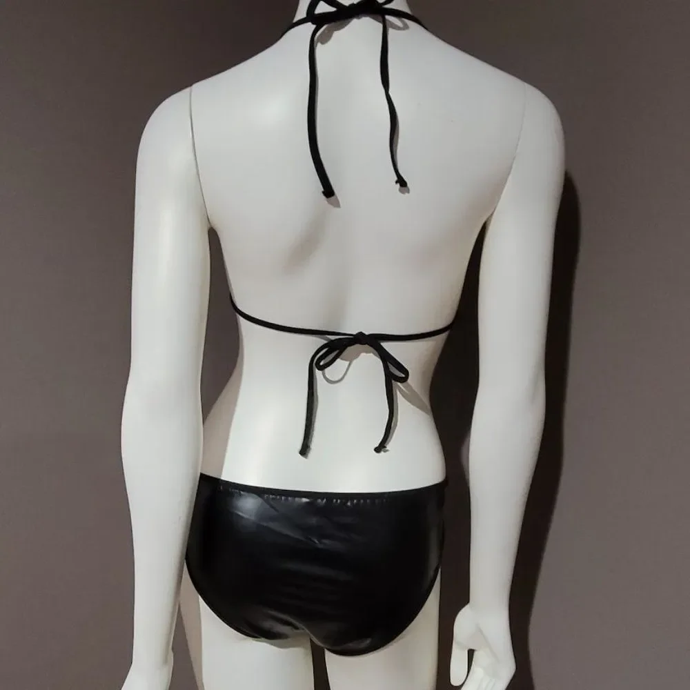 Vegan Leather Cut Out Bodysuit Lingerie - Picture 6 of 9
